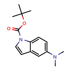 Chemical structure of tert-butyl 5-(dimethylamino)indole-1-carboxylate , CAS 945493-67-4, AChemBlock Y219676