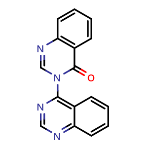 Chemical structure of 3-quinazolin-4-ylquinazolin-4-one , CAS 5190-53-4, AChemBlock Y219683