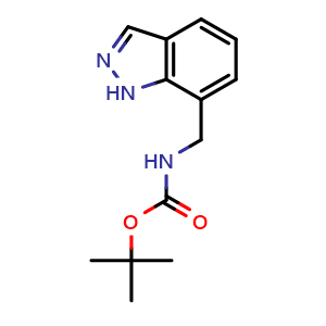 Chemical structure of tert-butyl N-(1H-indazol-7-ylmethyl)carbamate , CAS 2138516-43-3, AChemBlock Y219697