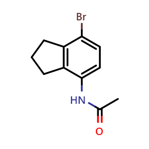 Chemical structure of N-(7-bromoindan-4-yl)acetamide , CAS 77802-38-1, AChemBlock Y219698