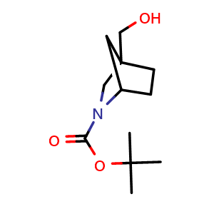 Chemical structure of tert-butyl 4-(hydroxymethyl)-2-azabicyclo[2.2.1]heptane-2-carboxylate , CAS 2639462-11-4, AChemBlock Y219701