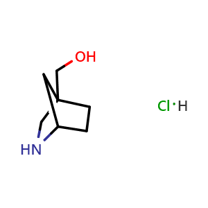 Chemical structure of 2-azabicyclo[2.2.1]heptan-4-ylmethanol hydrochloride , CAS 2866334-13-4, AChemBlock Y219702