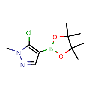 Chemical structure of 5-chloro-1-methyl-4-(4,4,5,5-tetramethyl-1,3,2-dioxaborolan-2-yl)pyrazole , CAS 2941501-49-9, AChemBlock Y219726
