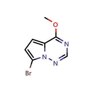 Chemical structure of 7-bromo-4-methoxy-pyrrolo[2,1-f][1,2,4]triazine , CAS 2697147-99-0, AChemBlock Y219735