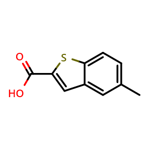 Chemical structure of 5-methylbenzothiophene-2-carboxylic acid , CAS 1505-62-0, AChemBlock Y219736