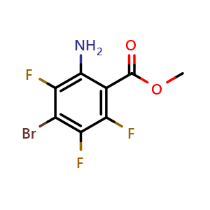 Chemical structure of methyl 2-amino-4-bromo-3,5,6-trifluoro-benzoate , AChemBlock Y219768