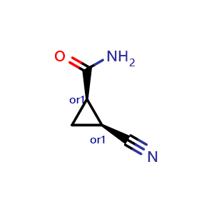 Chemical structure of cis-2-cyanocyclopropanecarboxamide , CAS 1438897-34-7, AChemBlock Y219776