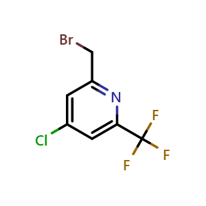 Chemical structure of 2-(bromomethyl)-4-chloro-6-(trifluoromethyl)pyridine , CAS 1416949-07-9, AChemBlock Y219808