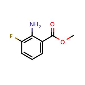 Chemical structure of methyl2-amino-3-fluorobenzoate , CAS 144851-82-1, AChemBlock Y219818