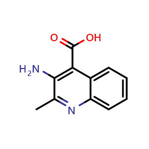 Chemical structure of 3-amino-2-methylquinoline-4-carboxylic acid , CAS 71881-80-6, AChemBlock Y219819