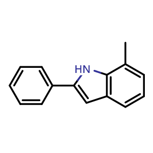 Chemical structure of 7-Methyl-2-phenyl-1H-indole , CAS 59541-82-1, AChemBlock Y219827