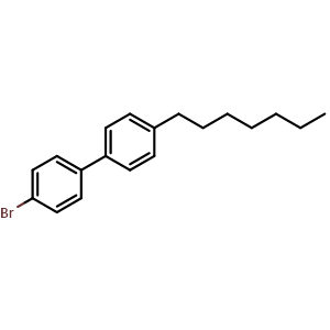 Chemical structure of 4-Bromo-4'-heptylbiphenyl , CAS 58573-93-6, AChemBlock Y219845