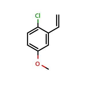 Chemical structure of 1-Chloro-4-methoxy-2-vinyl-benzene , CAS 937013-40-6, AChemBlock Y219854