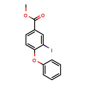 Chemical structure of Methyl 3-iodo-4-phenoxybenzoate , CAS 100725-29-9, AChemBlock Y219856