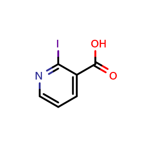 Chemical structure of 2-iodopyridine-3-carboxylic acid , CAS 6042-35-9, AChemBlock Y219860