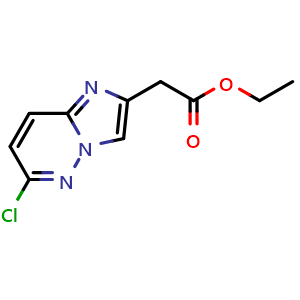Chemical structure of Ethyl 2-(6-chloroimidazo[1,2-b]pyridazin-2-yl)acetate , CAS 64067-98-7, AChemBlock Y219862