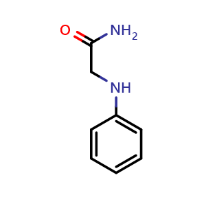 Chemical structure of 2-(Phenylamino)acetamide , CAS 21969-70-0, AChemBlock Y219874