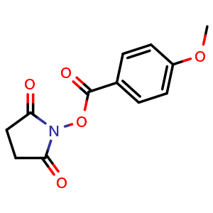 Chemical structure of 2,5-Dioxopyrrolidin-1-yl 4-methoxybenzoate , CAS 30364-57-9, AChemBlock Y219895