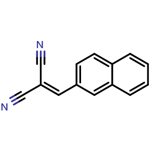 Chemical structure of 2-(naphthalen-2-ylmethylidene)propanedinitrile , CAS 2972-84-1, AChemBlock Y219896