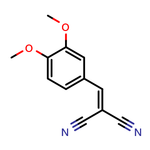 Chemical structure of 2-(3,4-Dimethoxybenzylidene)malononitrile , CAS 2972-80-7, AChemBlock Y219897