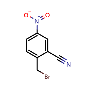 Chemical structure of 2-(bromomethyl)-5-nitrobenzonitrile , CAS 288252-67-5, AChemBlock Y219900