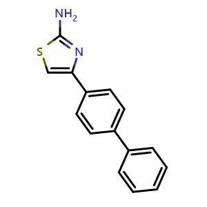 Chemical structure of 4-(4-phenylphenyl)-1,3-thiazol-2-amine , CAS 2834-79-9, AChemBlock Y219901