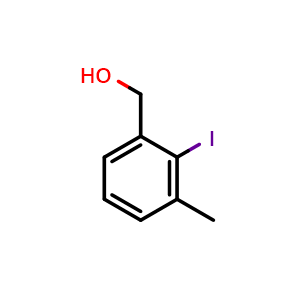 Chemical structure of (2-Iodo-3-methylphenyl)methanol , CAS 100959-88-4, AChemBlock Y219932