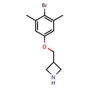 Chemical structure of 3-(4-Bromo-3,5-dimethyl-phenoxymethyl)-azetidine , CAS 1458653-19-4, AChemBlock Y219935
