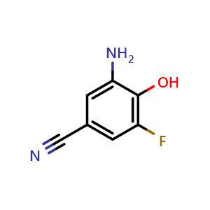 Chemical structure of 3-Amino-5-fluoro-4-hydroxybenzonitrile , CAS 862730-29-8, AChemBlock Y219938