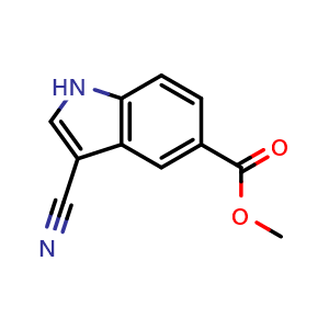 Chemical structure of Methyl 3-cyano-1H-indole-5-carboxylate , CAS 194490-33-0, AChemBlock Y219953