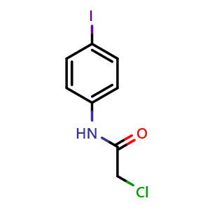 Chemical structure of 2-Chloro-N-(4-iodophenyl)acetamide , CAS 2564-00-3, AChemBlock Y219999