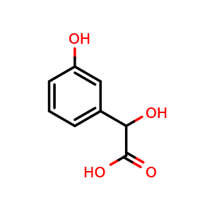 Chemical structure of 3-Hydroxymandelic acid , CAS 17119-15-2, AChemBlock Y220019