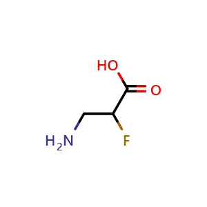 Chemical structure of 3-Amino-2-fluoropropanoic acid , CAS 3821-81-6, AChemBlock Y220036