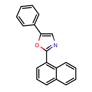 Chemical structure of 2-(Naphthalen-1-yl)-5-phenyloxazole , CAS 846-63-9, AChemBlock Y220057
