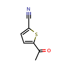 Chemical structure of 5-Acetylthiophene-2-carbonitrile , CAS 88653-55-8, AChemBlock Y220064