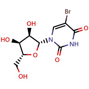Chemical structure of 5-Bromouridine , CAS 957-75-5, AChemBlock Y220065