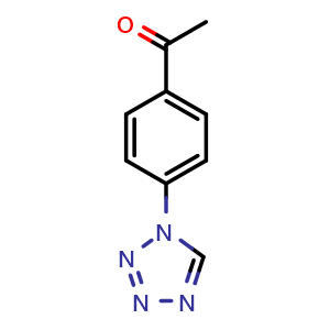 Chemical structure of 1-[4-(1H-tetraazol-1-yl)phenyl]ethanone , CAS 125620-13-5, AChemBlock Y220068