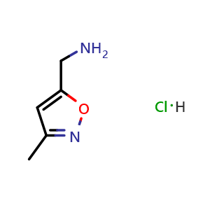 Chemical structure of (3-Methyl-isoxazol-5-yl)methylamine hydrochloride , CAS 70183-89-0, AChemBlock Y220071