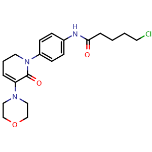 Chemical structure of 5-Chloro-N-(4-(3-morpholino-2-oxo-5,6-dihydropyridin-1(2H)-yl)phenyl)pentanamide , CAS 1643330-62-4, AChemBlock Y220076