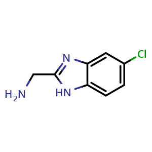 Chemical structure of (5-Chloro-1H-benzo[d]imidazol-2-yl)methanamine , CAS 273399-95-4, AChemBlock Y220079
