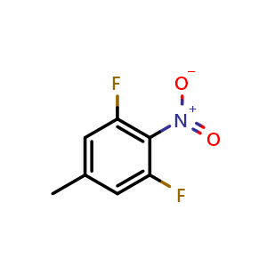 Chemical structure of 1,3-Difluoro-5-methyl-2-nitrobenzene , CAS 932373-92-7, AChemBlock Y220080