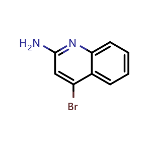 Chemical structure of 4-Bromoquinolin-2-amine , CAS 36825-32-8, AChemBlock Y220085