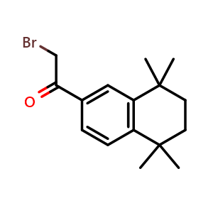 Chemical structure of 6-(Bromoacetyl)-1,2,3,4-tetrahydro-1,1,4,4-tetramethylnaphthalene , CAS 132392-28-0, AChemBlock Y220089
