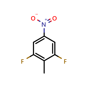 Chemical structure of 1,3-Difluoro-2-methyl-5-nitrobenzene , CAS 170572-48-2, AChemBlock Y220094