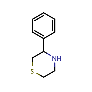 Chemical structure of 3-Phenylthiomorpholine , CAS 141849-62-9, AChemBlock Y220110