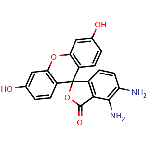 Chemical structure of 4,5-Diaminofluorescein , CAS 205391-01-1, AChemBlock Y220122