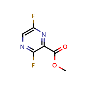 Chemical structure of Methyl 3,6-difluoropyrazine-2-carboxylate , CAS 356783-26-1, AChemBlock Y220133