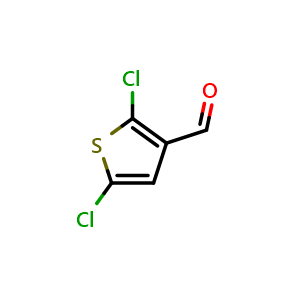 Chemical structure of 2,5-Dichlorothiophene-3-carboxaldehyde , CAS 61200-60-0, AChemBlock Y220142