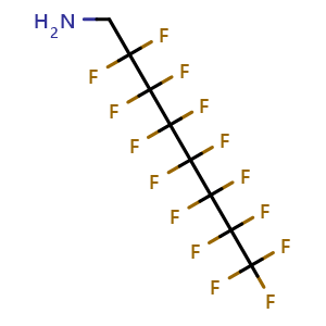 Chemical structure of 2,2,3,3,4,4,5,5,6,6,7,7,8,8,8-pentadecafluorooctan-1-amine , CAS 307-29-9, AChemBlock Y220149