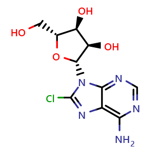 Chemical structure of 8-Chloroadenosine , CAS 34408-14-5, AChemBlock Y220159